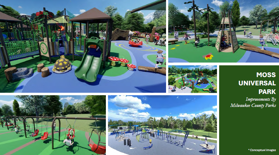 A few renderings about Moss Universal Park, a 100% accessible park