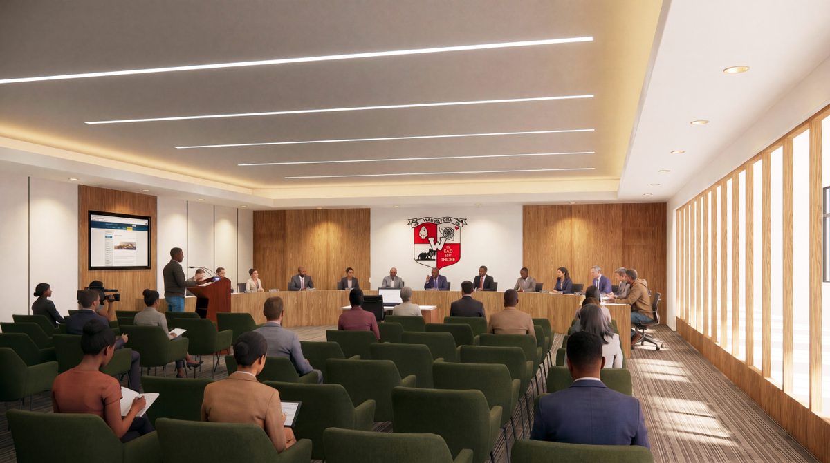 Interior view of a flexible meeting room