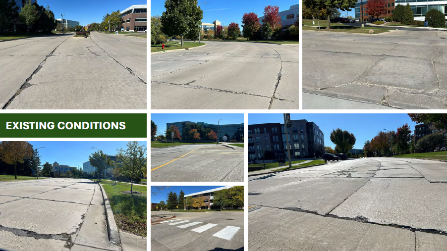 a few photos showing the poor road conditions